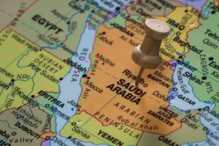  Close-up of the Saudi Arabia map