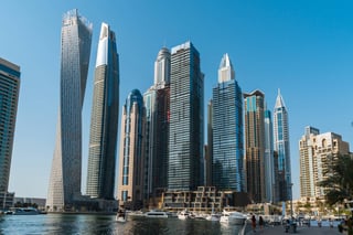 Dubai cityscape with skyscrapers in United Arab Emirates Dubai cityscape with skyscrapers in United Arab Emirates