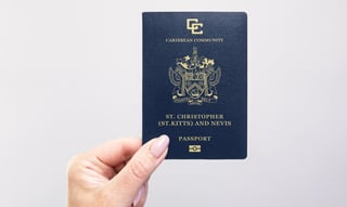 Hand Holding St Kitts Passport
