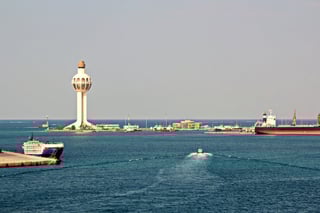 Lighthouse symbolising Jeddah port landmark