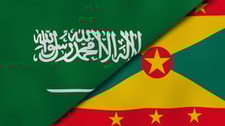 Saudi Arabia And Grenada Flags Overlapping