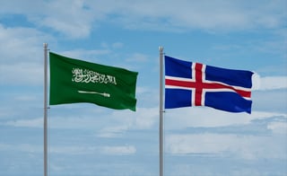 Saudi Arabia And Iceland Flags Together