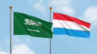 Saudi Arabia and Luxembourg Flag Together