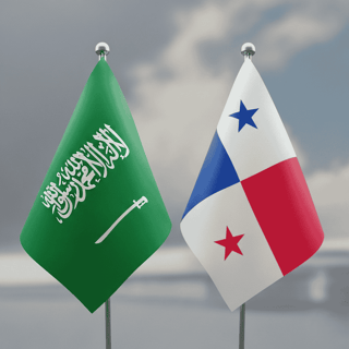 Saudi Arabia And Panama Flags Together