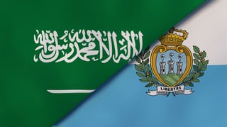 Saudi Arabia and San Marino flags together