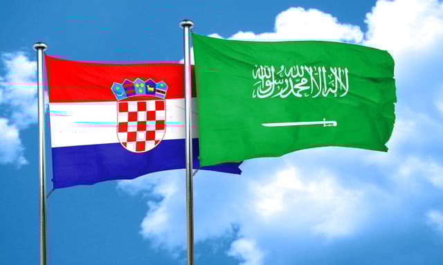 Saudi And Croatian Flag Together