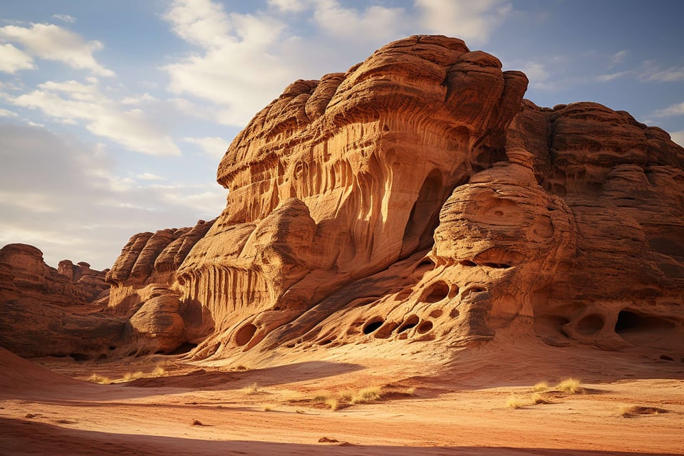 Rocky Cliff View In Bright Day