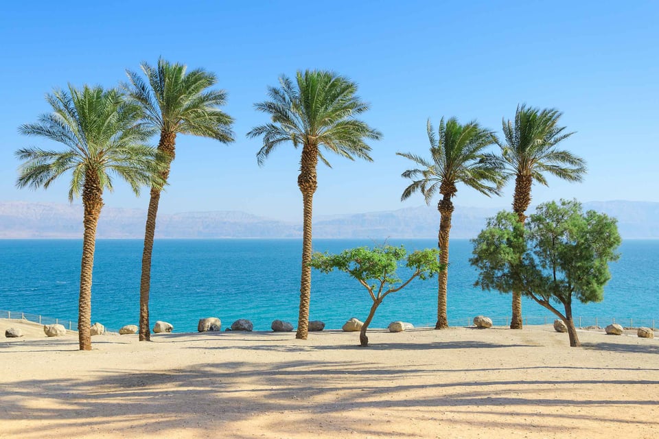 Vivid Bright And Vibrant Saturated Scenery Of Dead Sea