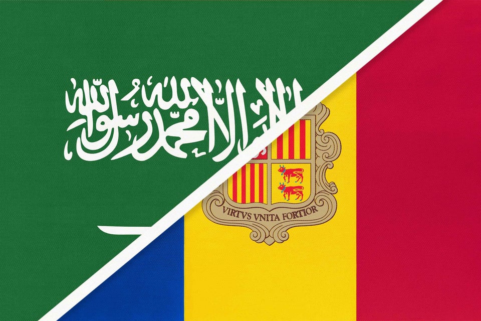 Saudi Arabia And Andorra Flag Together