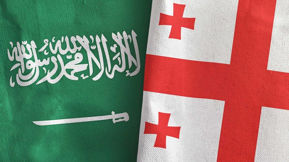 Saudi Arabia And Georgia Flag Together
