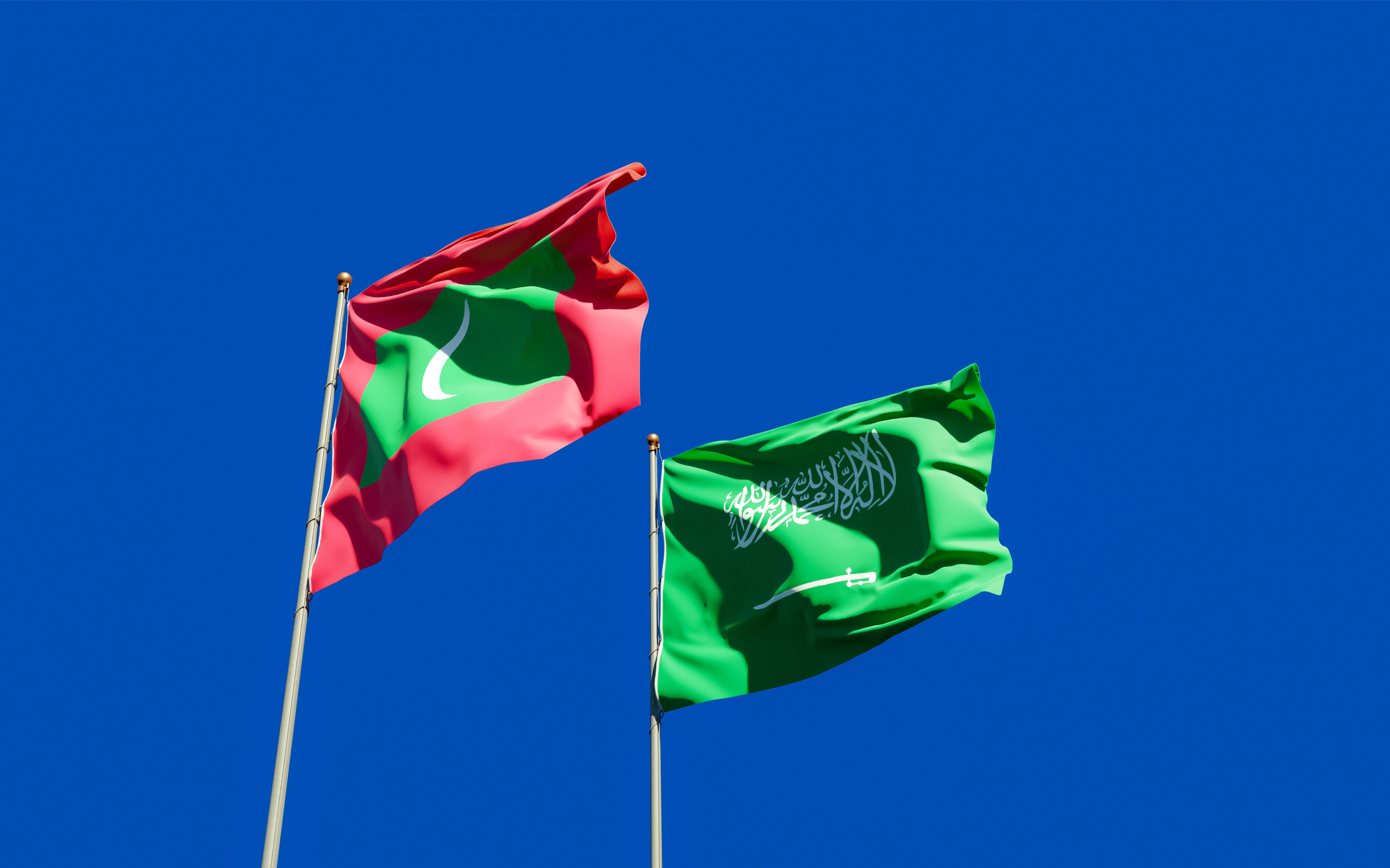 Saudi Arabia and Luxembourg Flag Together