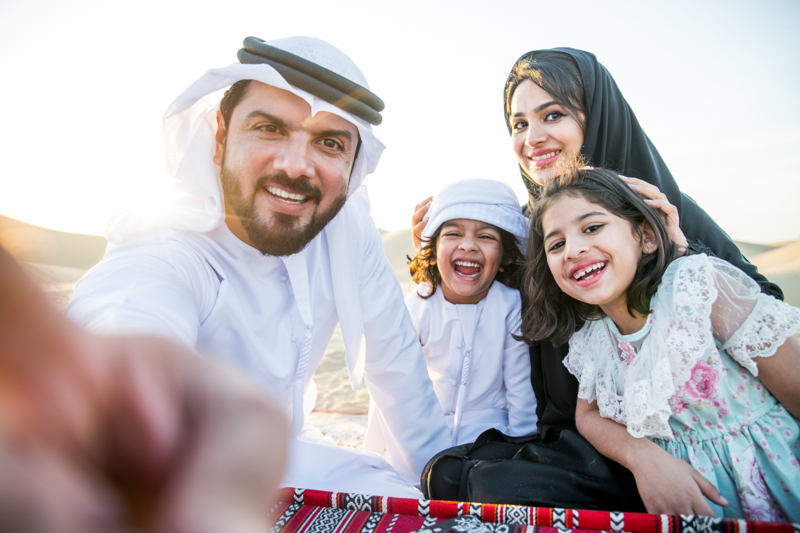 Arab family in the desert